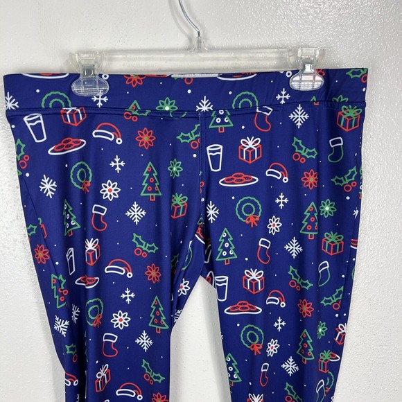 Tipsy Elves Leggings Women Extra Large Neon Holiday Christmas All Over Print - Picture 5 of 11